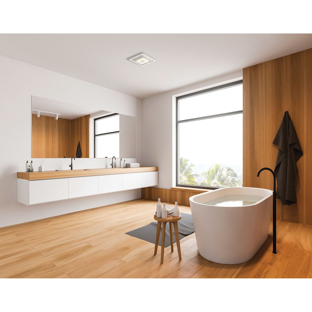 Grille/couvercle de mise à niveau du ventilateur d'extraction de salle de bain à installation rapide avec haut-parleur Bluetooth et lumière LED