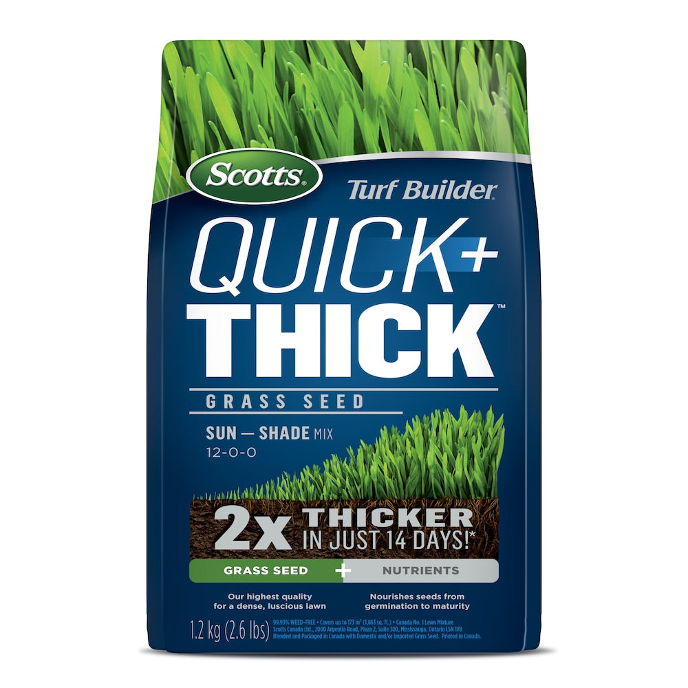 Turf Builder Quick + Thick Grass Seed Sun-Shade Mix 12-0-0 - 1.2kg - 173m2 (1,863ft2)