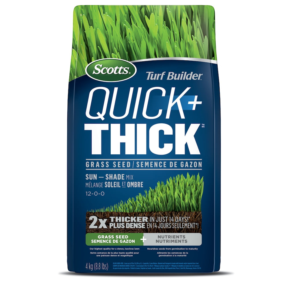 Turf Builder Quick + Thick Grass Seed Sun-Shade Mix 12-0-0 - 4kg - 576m2 (6,210ft2)