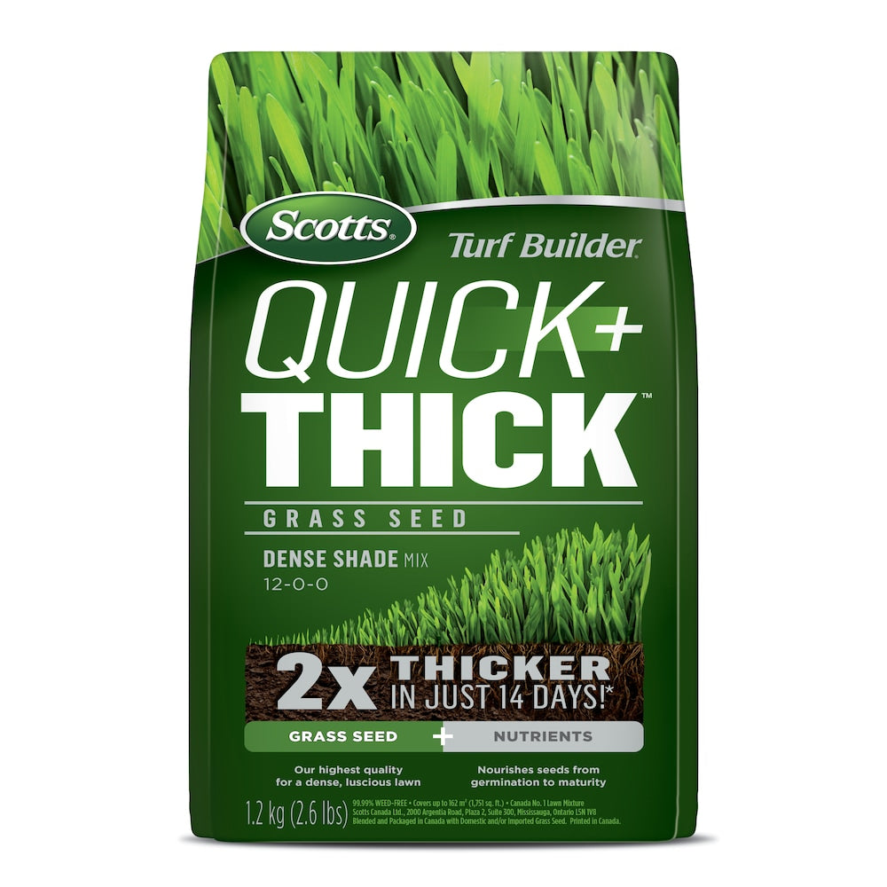 Turf Builder Quick + Thick Grass Seed Dense Shade Mix 12-0-0 - 1.2kg - 162m2 (1,751ft2)