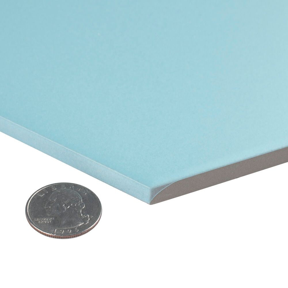 SAMPLE - Textile Hex 9-7/8 in. x 8-5/8 in. Aqua Porcelain Floor and Wall Tile