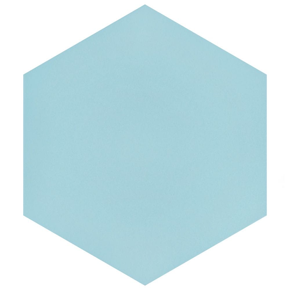 SAMPLE - Textile Hex 9-7/8 in. x 8-5/8 in. Aqua Porcelain Floor and Wall Tile