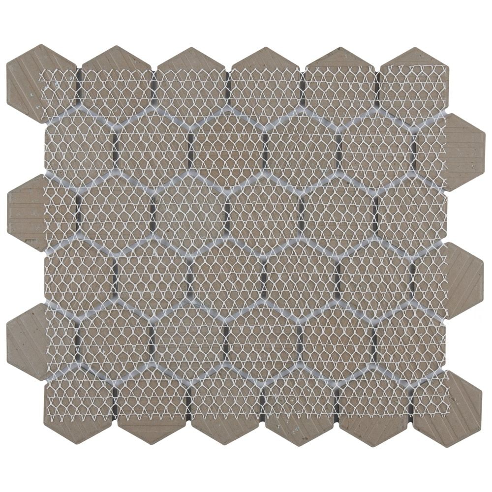 SAMPLE - Hudson Due 2" Hex 6 in. x 6 in. Frost Blue Porcelain Mosaic Tile