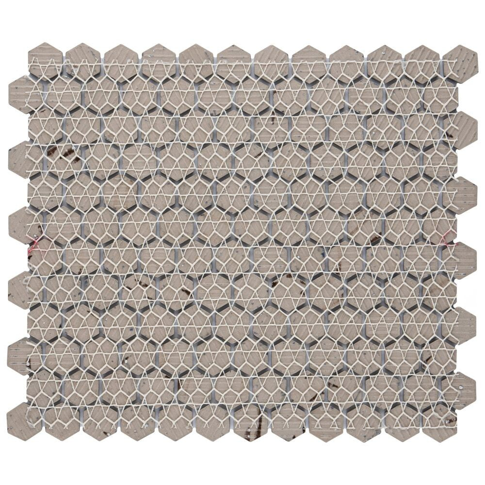 SAMPLE - Harlem Hex Cobalt 6 in. x 6 in. Porcelain Mosaic Tile