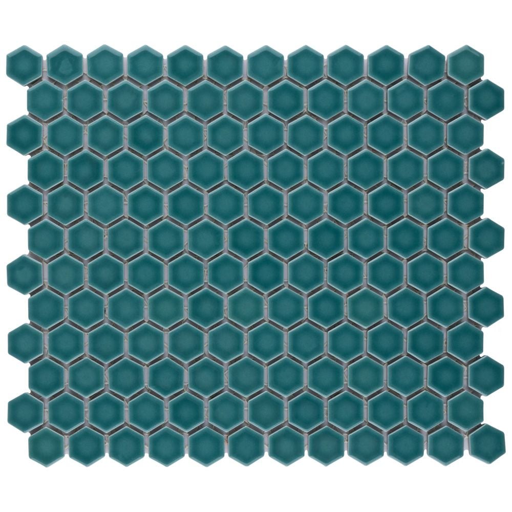 SAMPLE - Tribeca Hex Jade 6 in. x 6 in. Porcelain Mosaic Tile