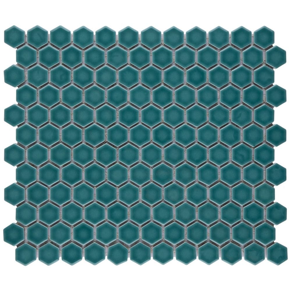 SAMPLE - Tribeca Hex Jade 6 in. x 6 in. Porcelain Mosaic Tile