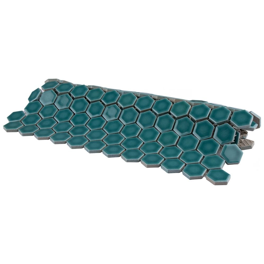 SAMPLE - Tribeca Hex Jade 6 in. x 6 in. Porcelain Mosaic Tile