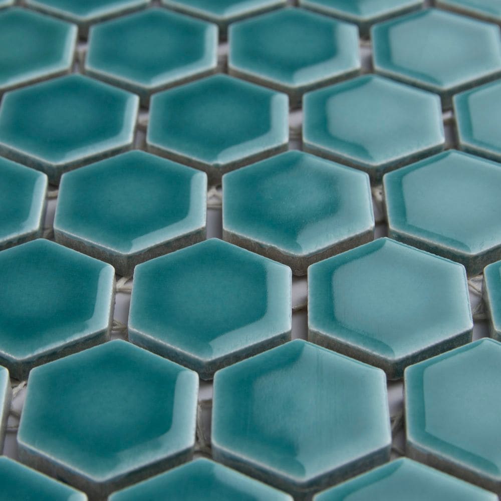 SAMPLE - Tribeca Hex Jade 6 in. x 6 in. Porcelain Mosaic Tile