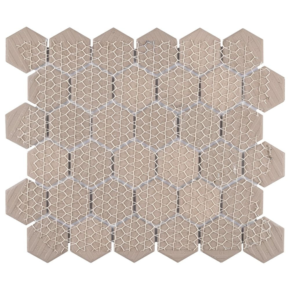 SAMPLE - Flo 2" Hex White 6 in. x 6 in. Porcelain Mosaic