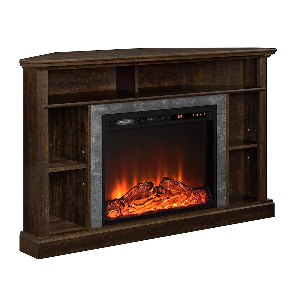 Overland Electric Corner Fireplace for TVs up to 50", Espresso