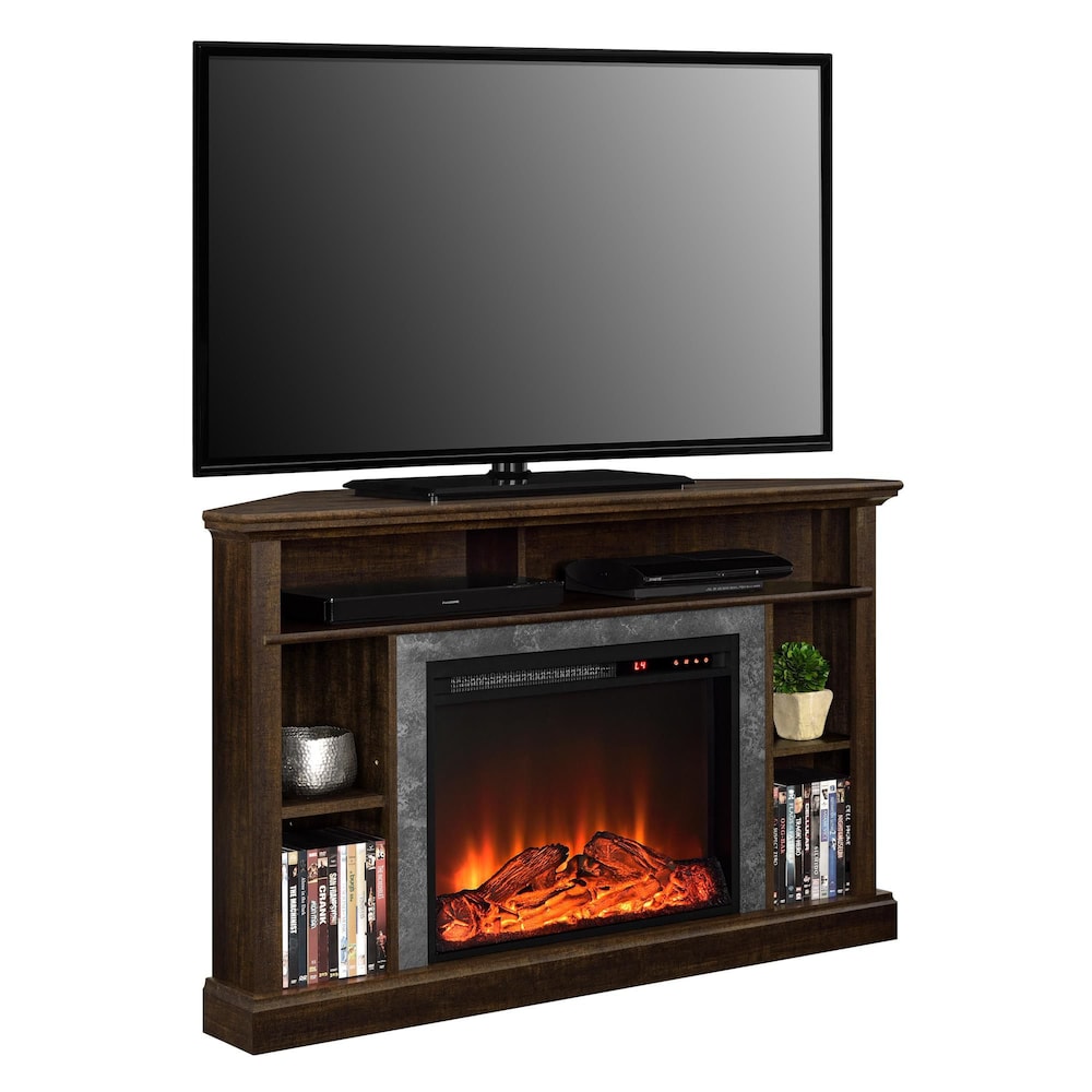 Overland Electric Corner Fireplace for TVs up to 50", Espresso