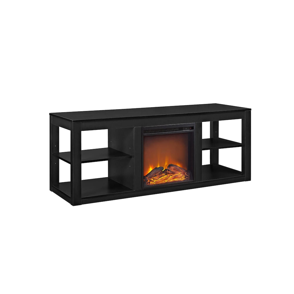 Parsons Electric Fireplace TV Stand for TVs up to 65", Black