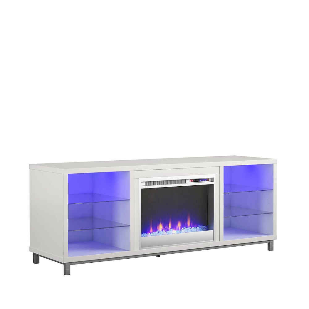 Lumina Fireplace TV Stand for TVs up to 70", White