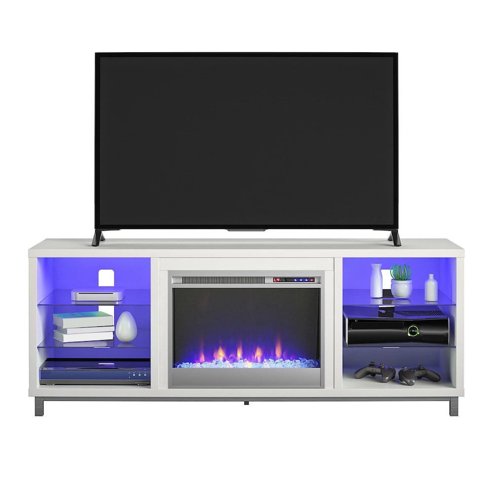 Lumina Fireplace TV Stand for TVs up to 70", White