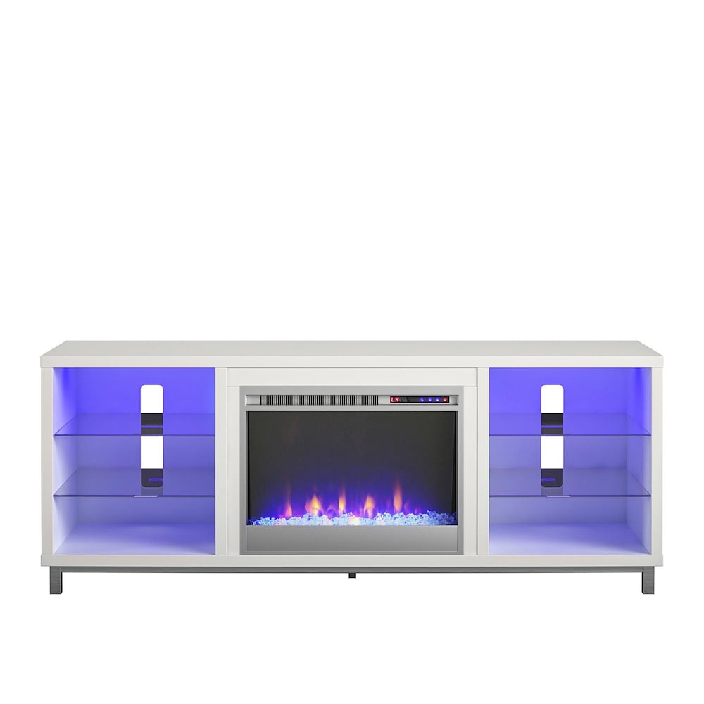 Lumina Fireplace TV Stand for TVs up to 70", White