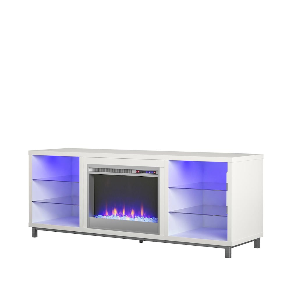 Lumina Fireplace TV Stand for TVs up to 70", White