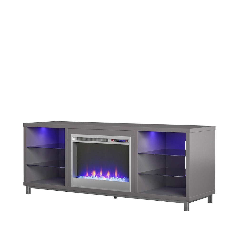 Lumina Fireplace TV Stand for TVs up to 70", Graphite Gray