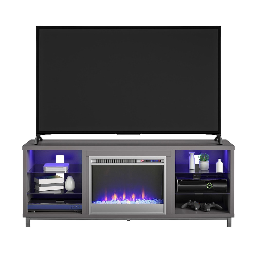 Lumina Fireplace TV Stand for TVs up to 70", Graphite Gray