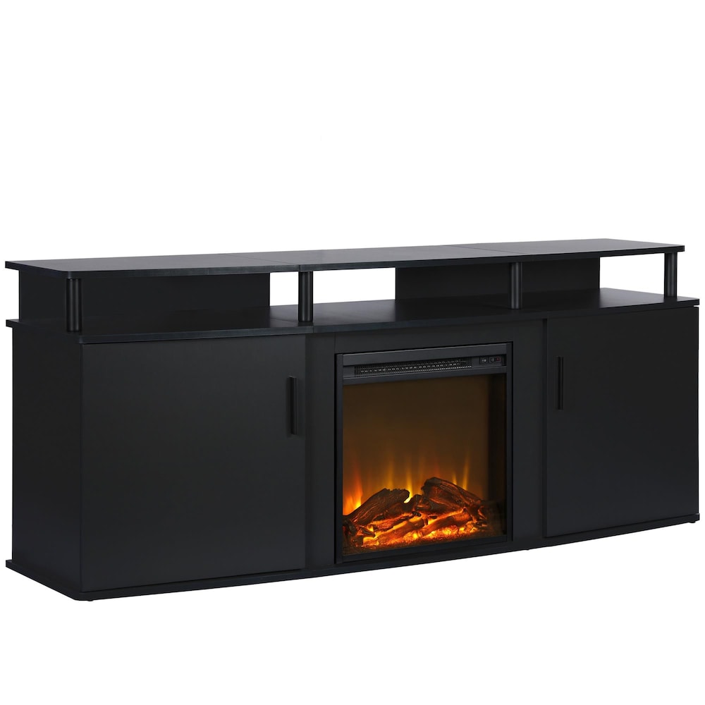 Console TV avec foyer électrique Carson pour téléviseurs jusqu'à 70", noir