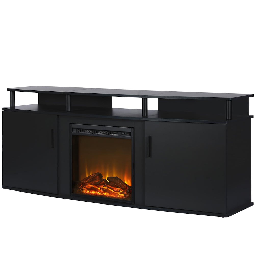 Console TV avec foyer électrique Carson pour téléviseurs jusqu'à 70", noir