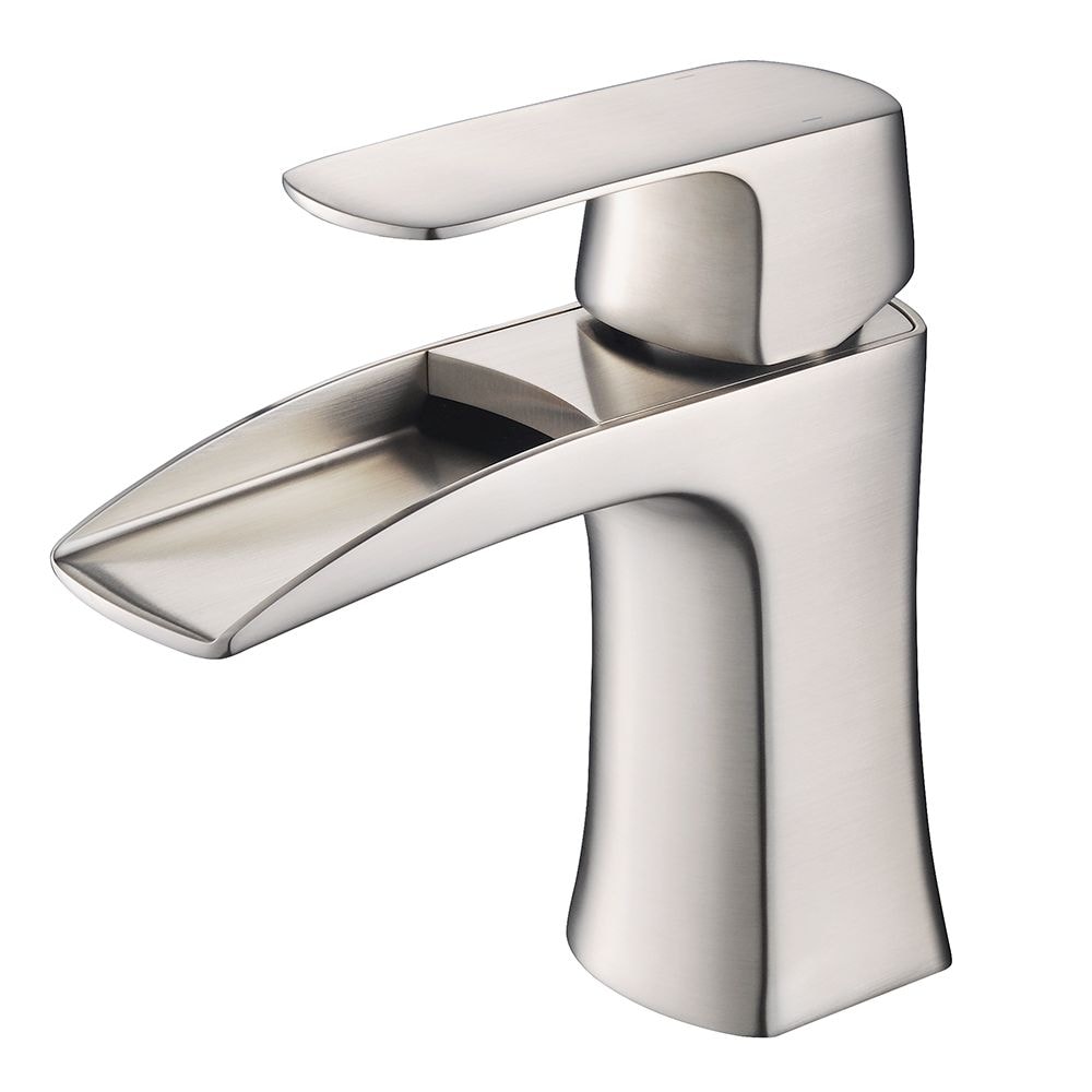 Fortore Single Hole Single-Handle Waterfall Bathroom Faucet in Brushed Nickel