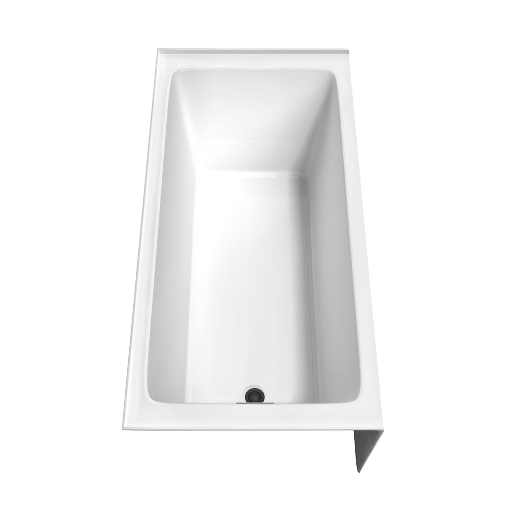 Grayley 60x30 inch Alcove Bathtub in White with Left-Hand Drain and Overflow Trim in Matte Black