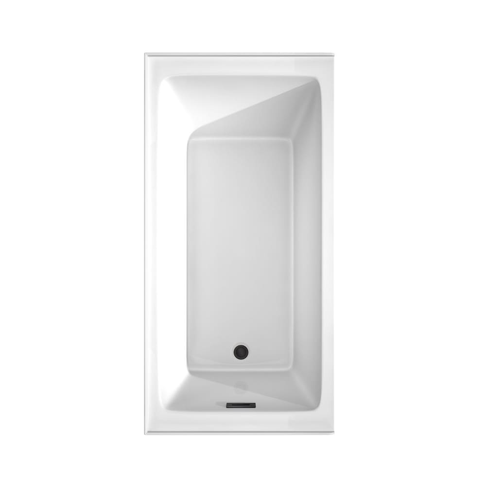 Grayley 60x30 inch Alcove Bathtub in White with Left-Hand Drain and Overflow Trim in Matte Black