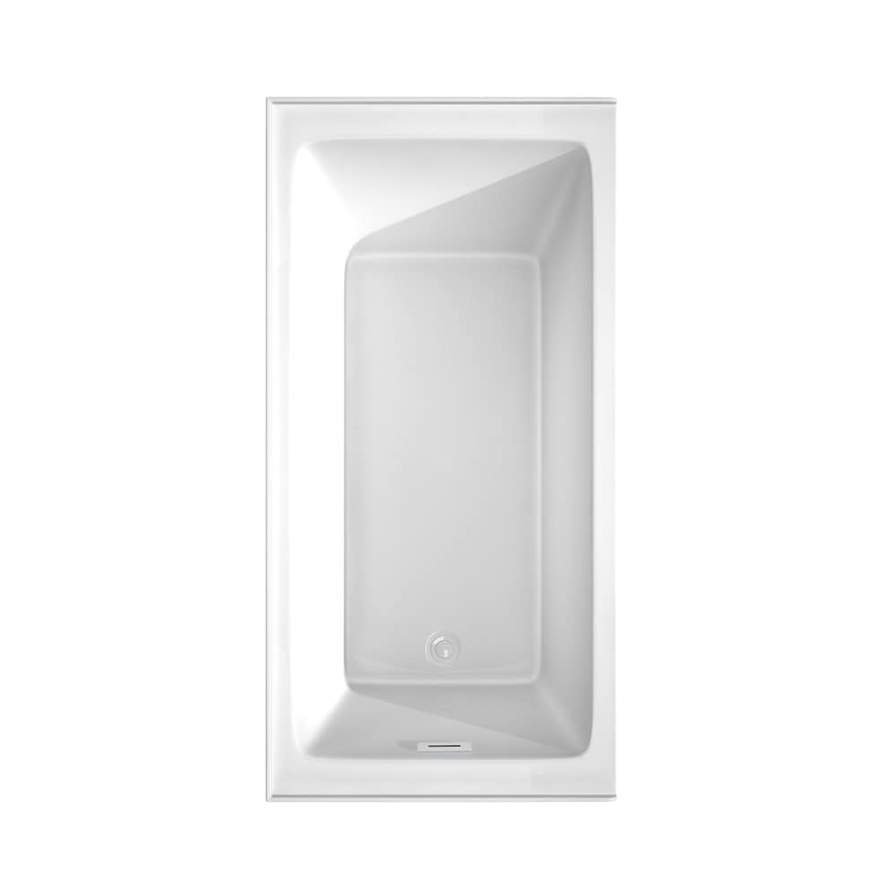 Baignoire en alcôve Grayley 60 x 30 pouces en blanc avec drain à gauche et garniture de trop-plein en blanc brillant