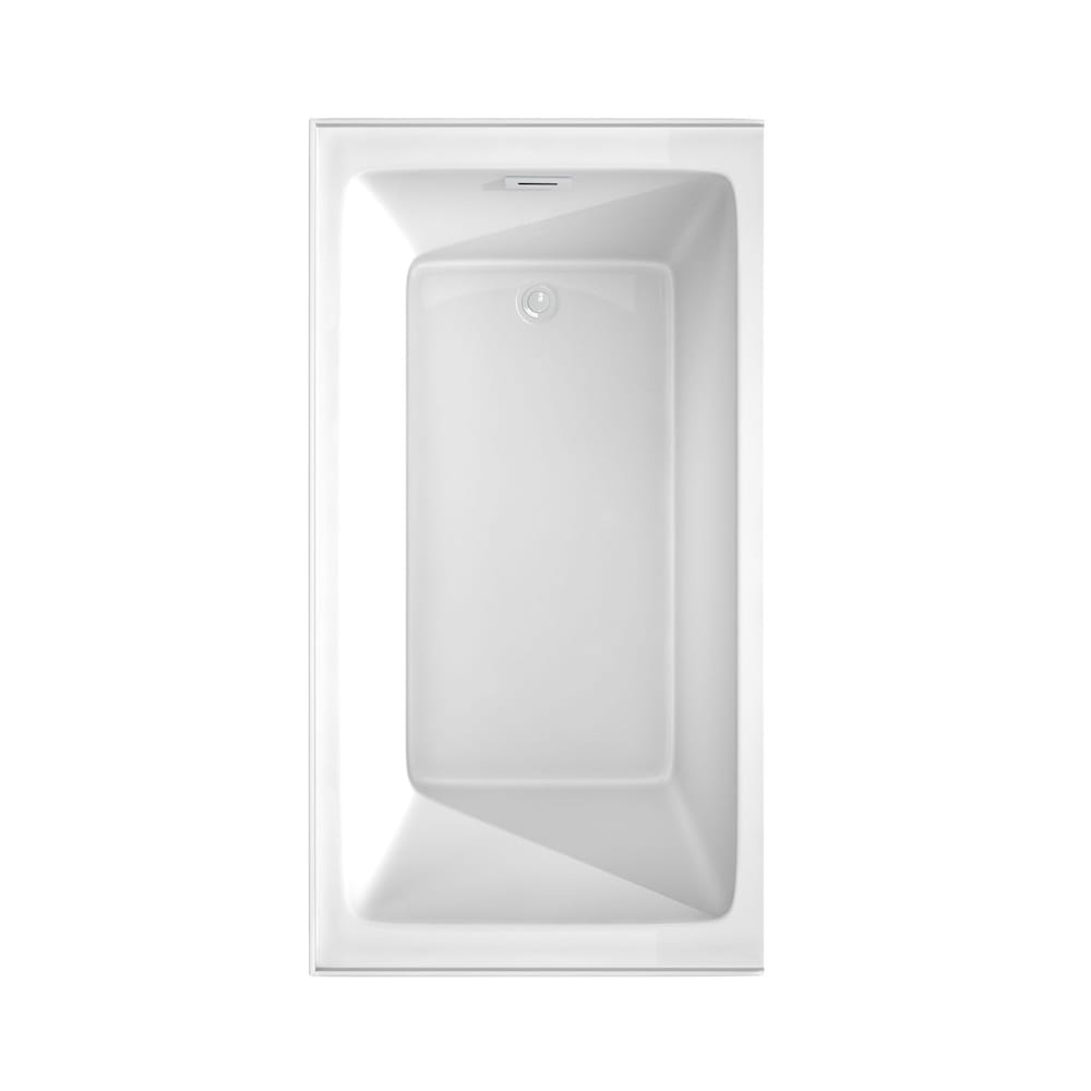 Baignoire en alcôve Grayley 60 x 32 pouces en blanc avec drain à droite et garniture de trop-plein en blanc brillant