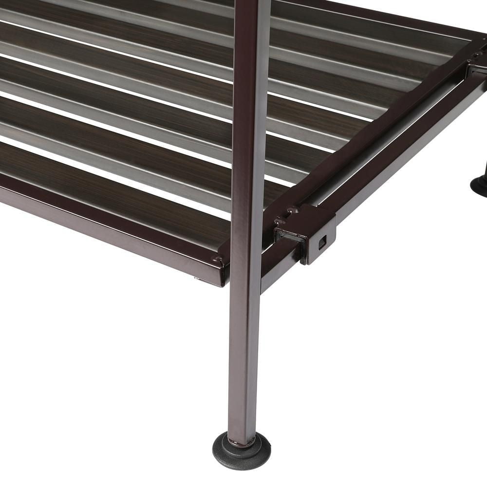 3-Tier Resin Slat Utility Shoe Rack, Espresso