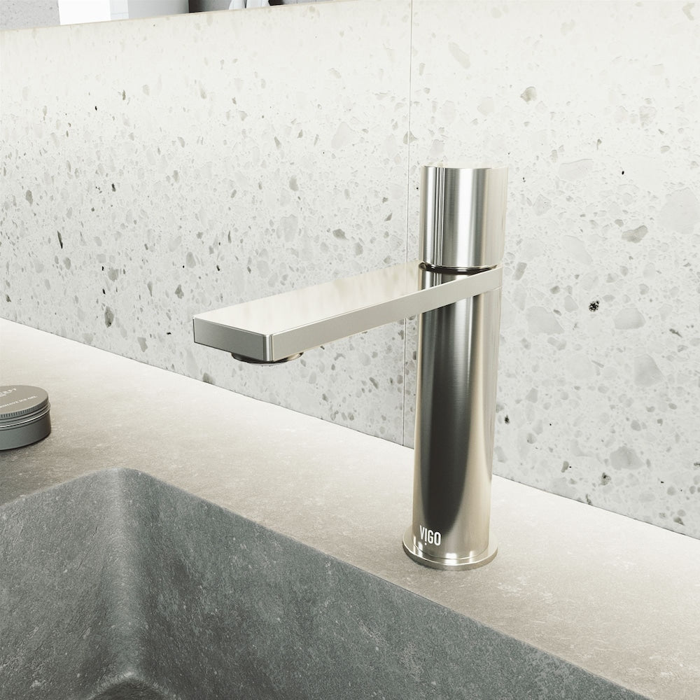 Halsey Single Hole Single-Handle Bathroom Faucet in Brushed Nickel