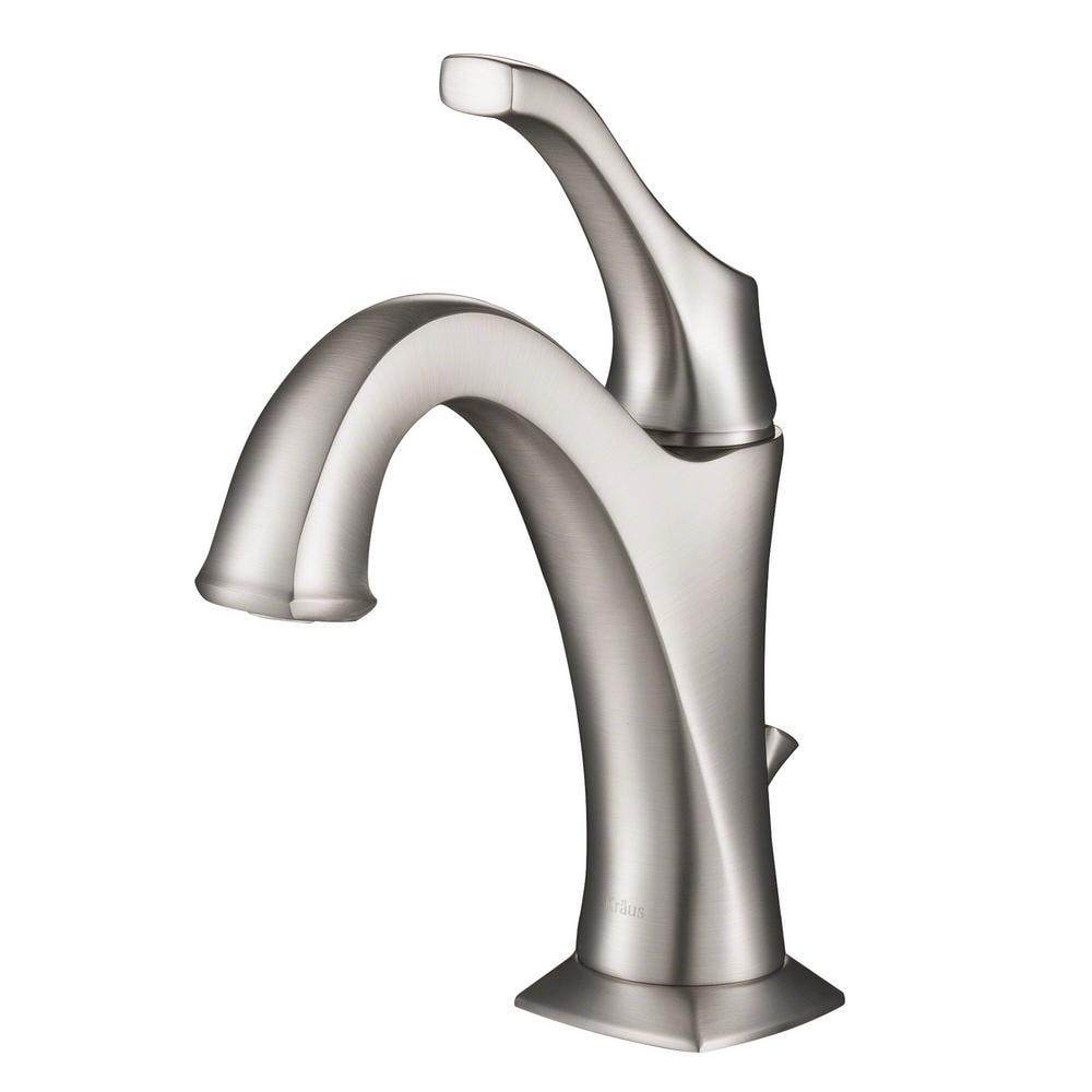 Stainless Steel Single Handle Basin Faucet with Drain and Deck Plate (2-Pack)