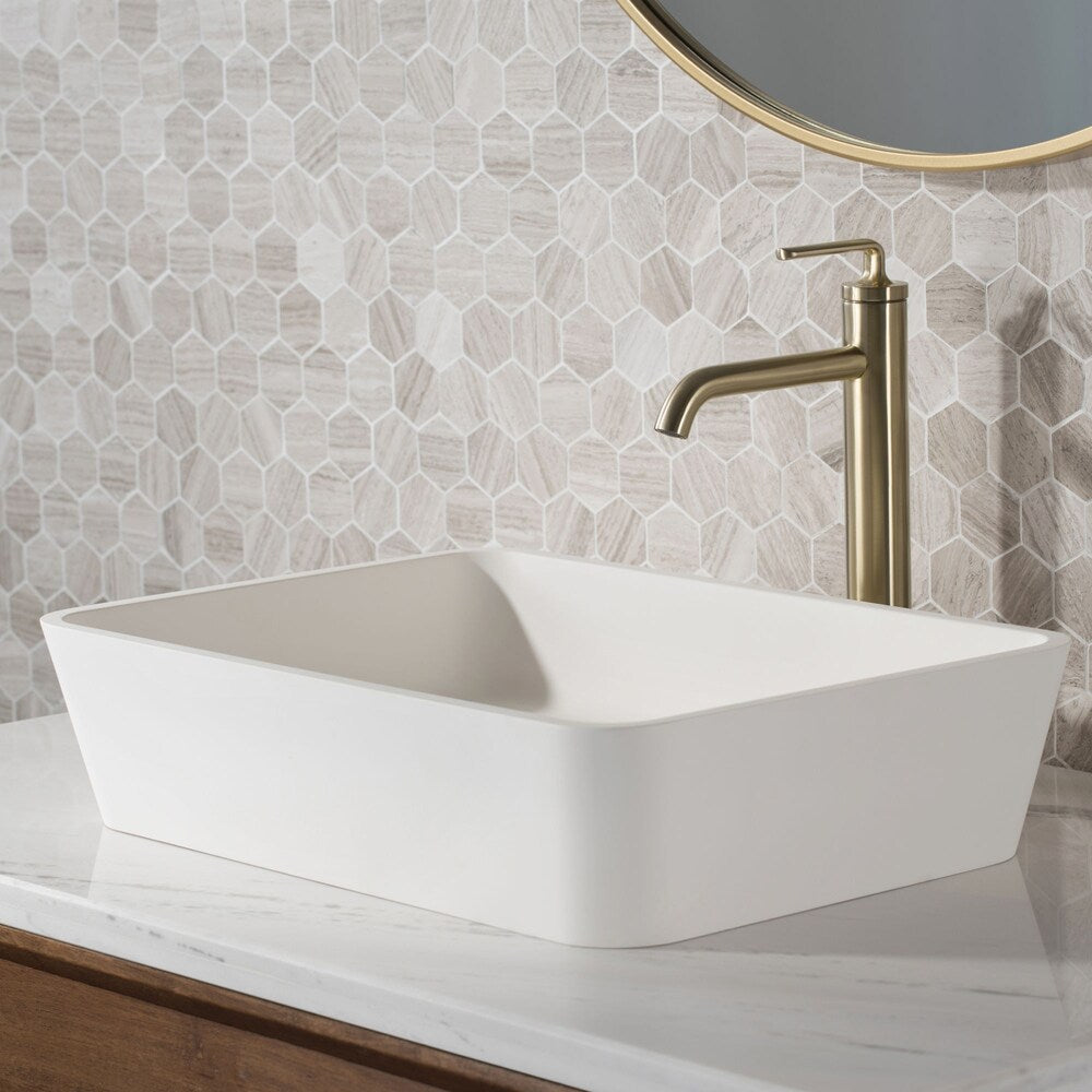 Robinet de lavabo de salle de bain à poignée unique Ramus avec bonde escamotable en or brossé (paquet de 2)