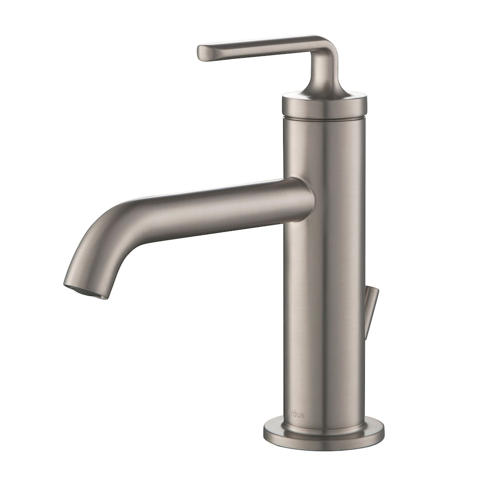 Robinet de lavabo de salle de bain à poignée unique Ramus avec drain à tige de levage en acier inoxydable antitache