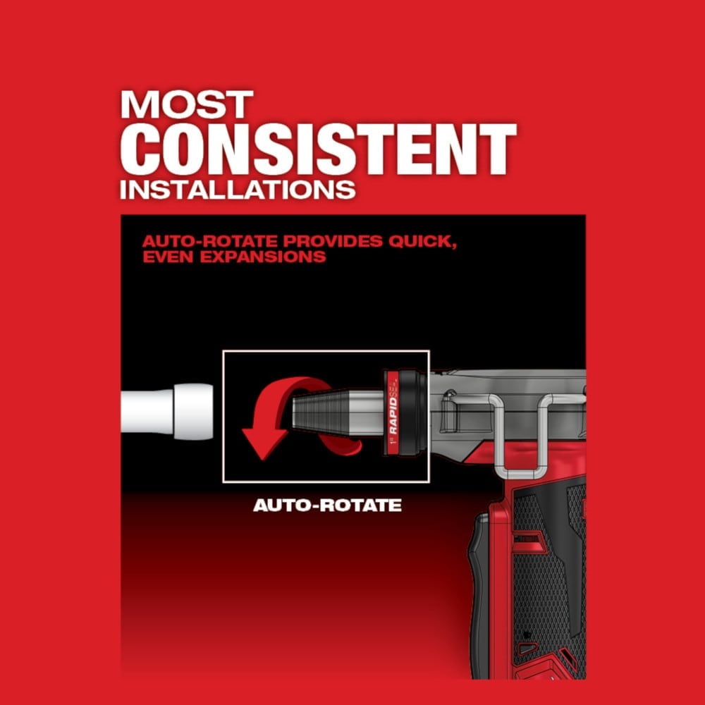 3/8 -inch - 1 -inch M12 Fuel Cordless PEX Expansion Tool with 3 Rapid Seal Expansion Heads