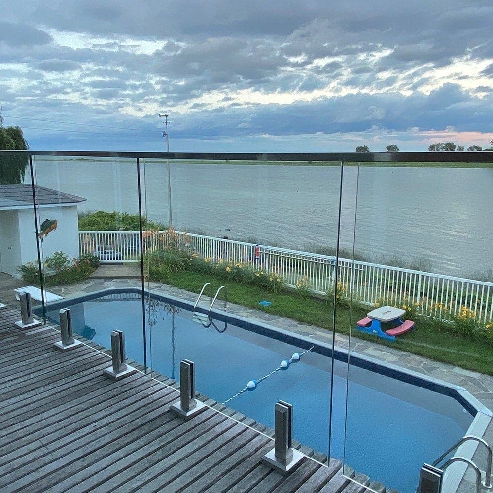 36-inch W Deck Railing Tempered Clear Glass Gate Panel