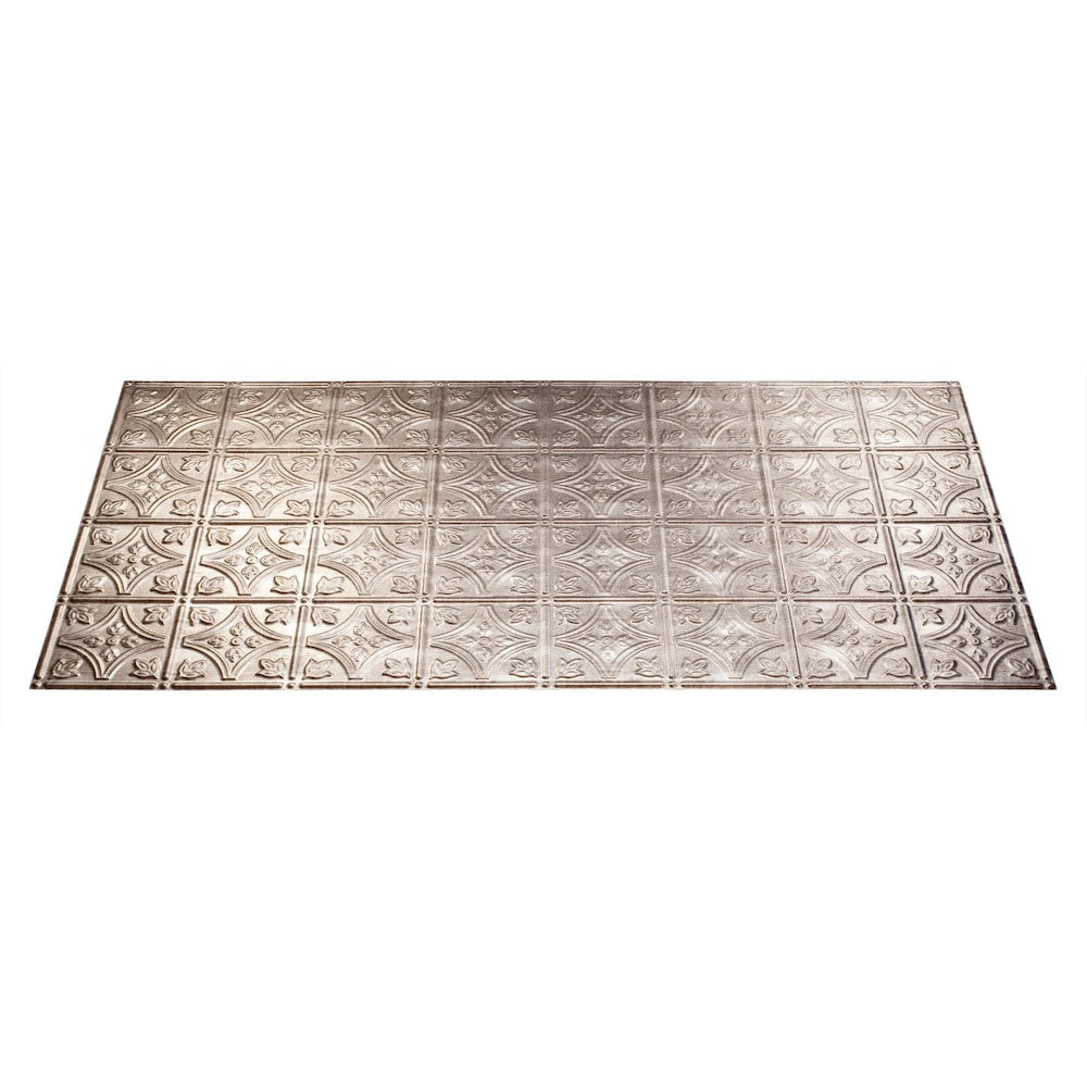 Traditional 1, 2x4 Glue Up Ceiling Tile, Crosshatch Silver Finish 5-pack (40 sq ft)