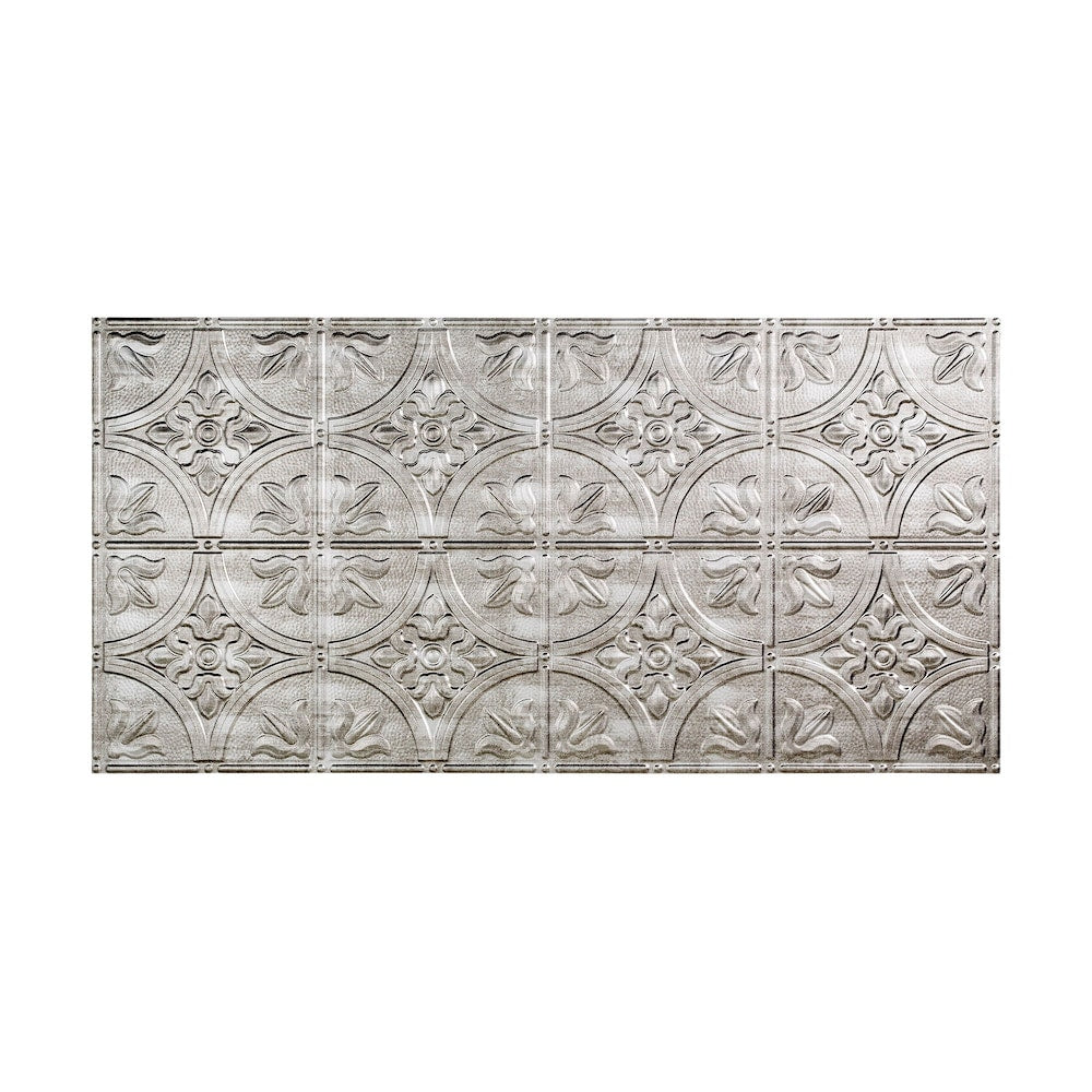 Carreaux de plafond à coller traditionnels 2, 2 x 4, finition argentée hachurée, paquet de 5 (40 pieds carrés)