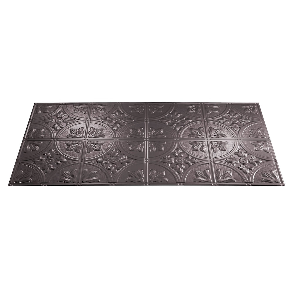 Traditional 2, 2x4 Glue Up Ceiling Tile, Brushed Nickel Finish 5-pack (40 sq ft)