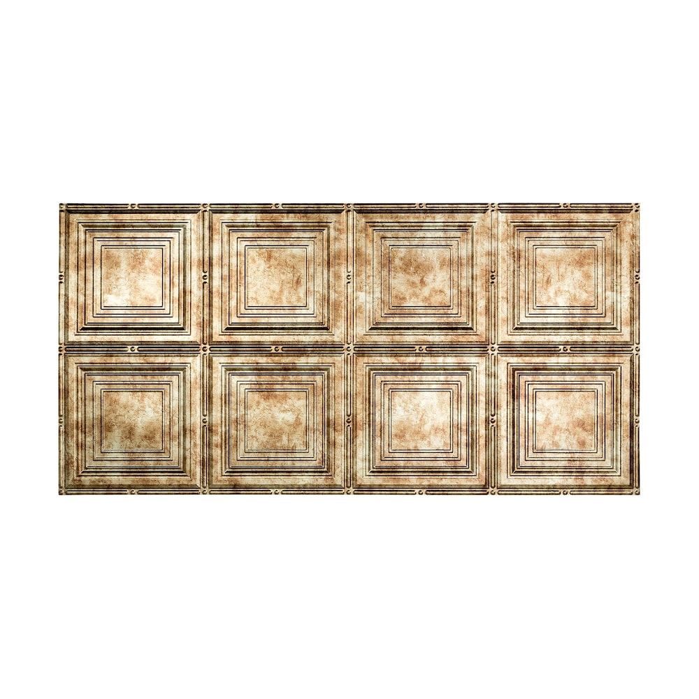 Portrait, dalle de plafond collée 2x4, finition bronze des Bermudes, paquet de 5 (40 pieds carrés)