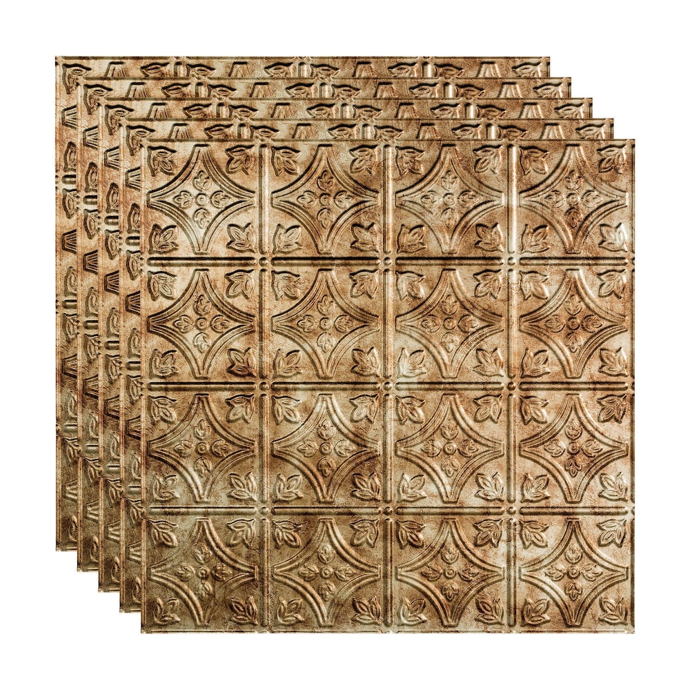 Dalle de plafond traditionnelle 1, 2x2, finition bronze des Bermudes, paquet de 5 (20 pi2)