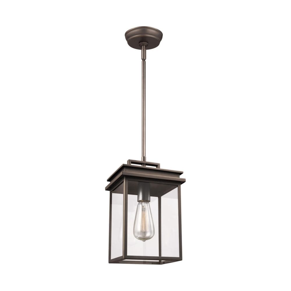 Glenview 1-Light Antique Bronze Outdoor Hanging Pendant Lantern