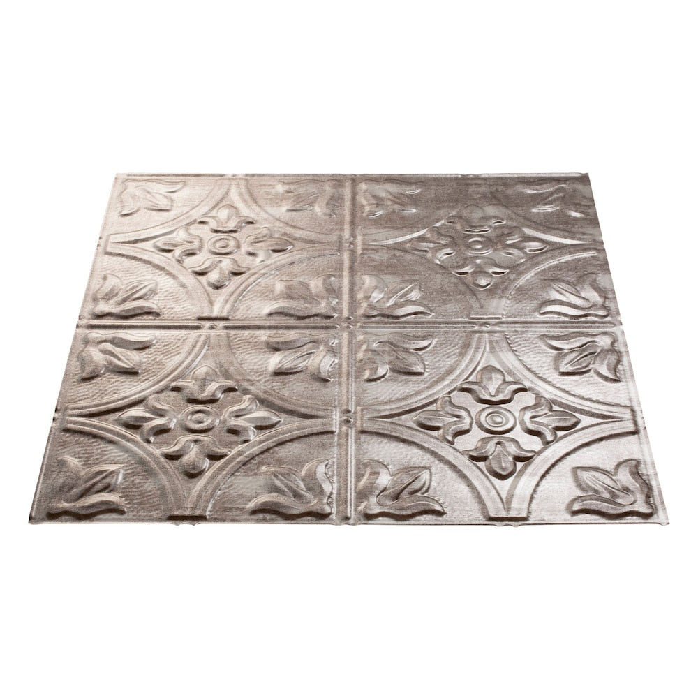 Dalle de plafond traditionnelle 2, 2x2, finition argentée à hachures croisées, paquet de 5 (20 pi2)