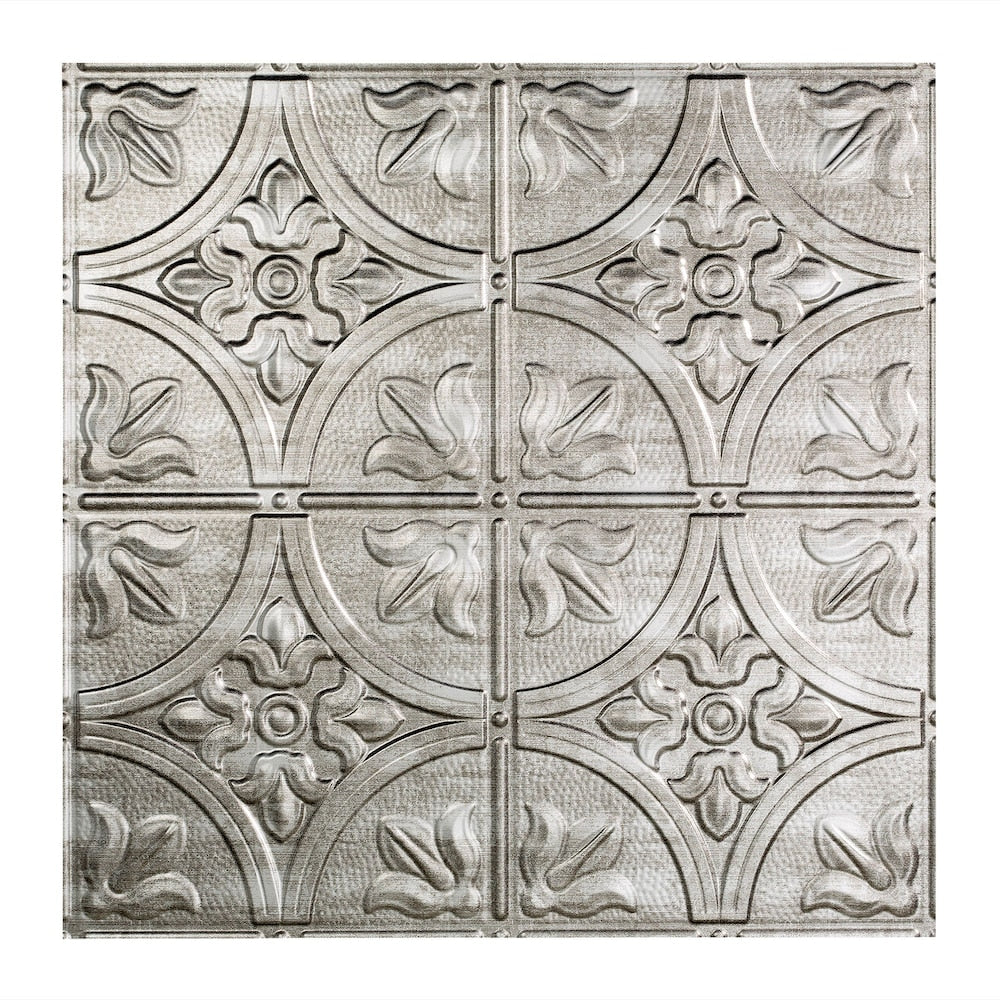 Dalle de plafond traditionnelle 2, 2x2, finition argentée à hachures croisées, paquet de 5 (20 pi2)