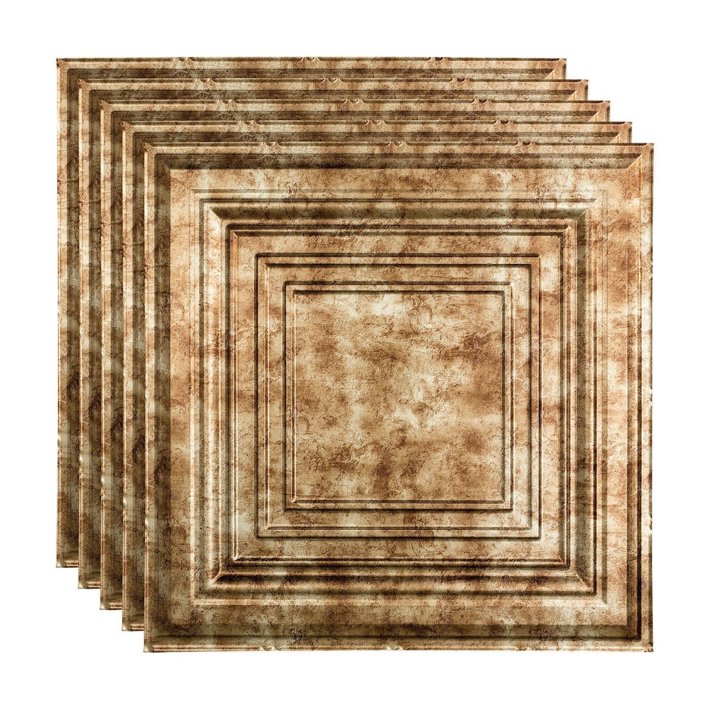 Traditional 3, 2x2 Lay In Ceiling Tile, Bermuda Bronze Finish 5-pack (20 sq ft)