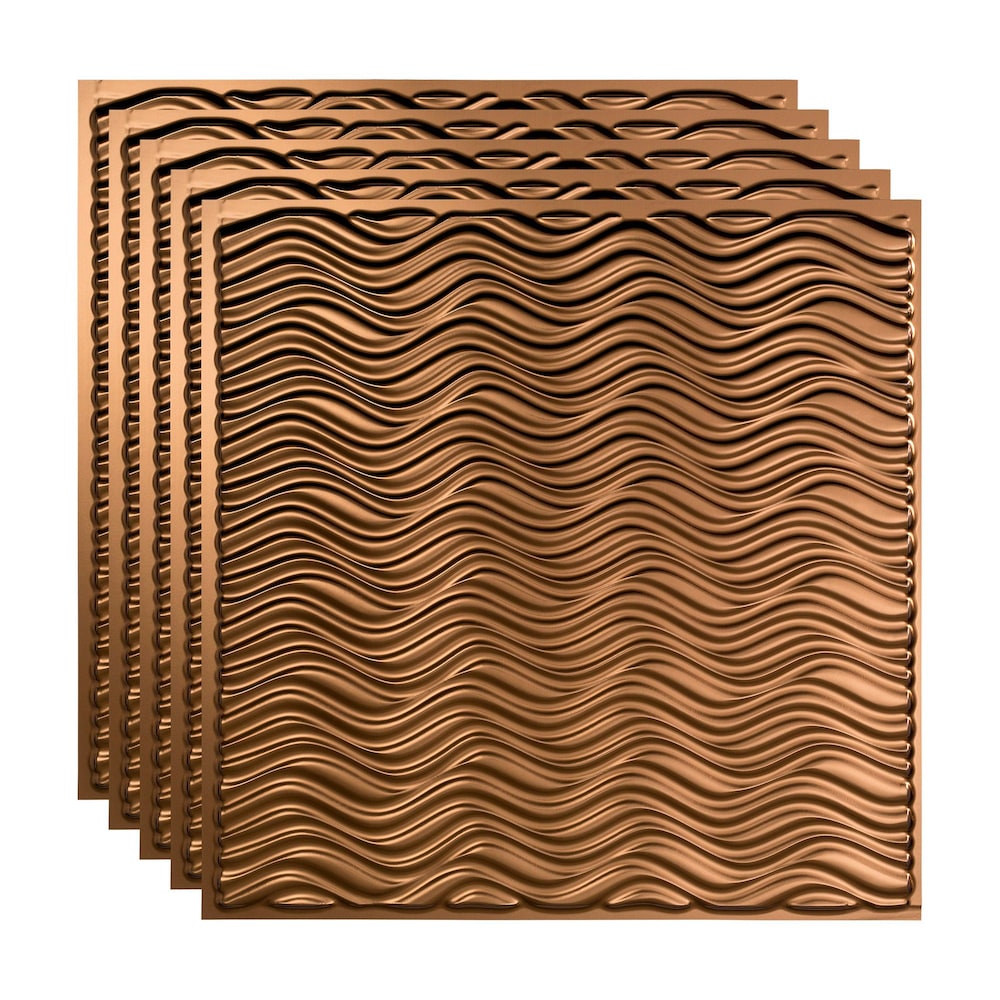 Current (Vertical), 2x2 Lay In Ceiling Tile, Oil Rubbed Bronze Finish 5-pack (20 sq ft)