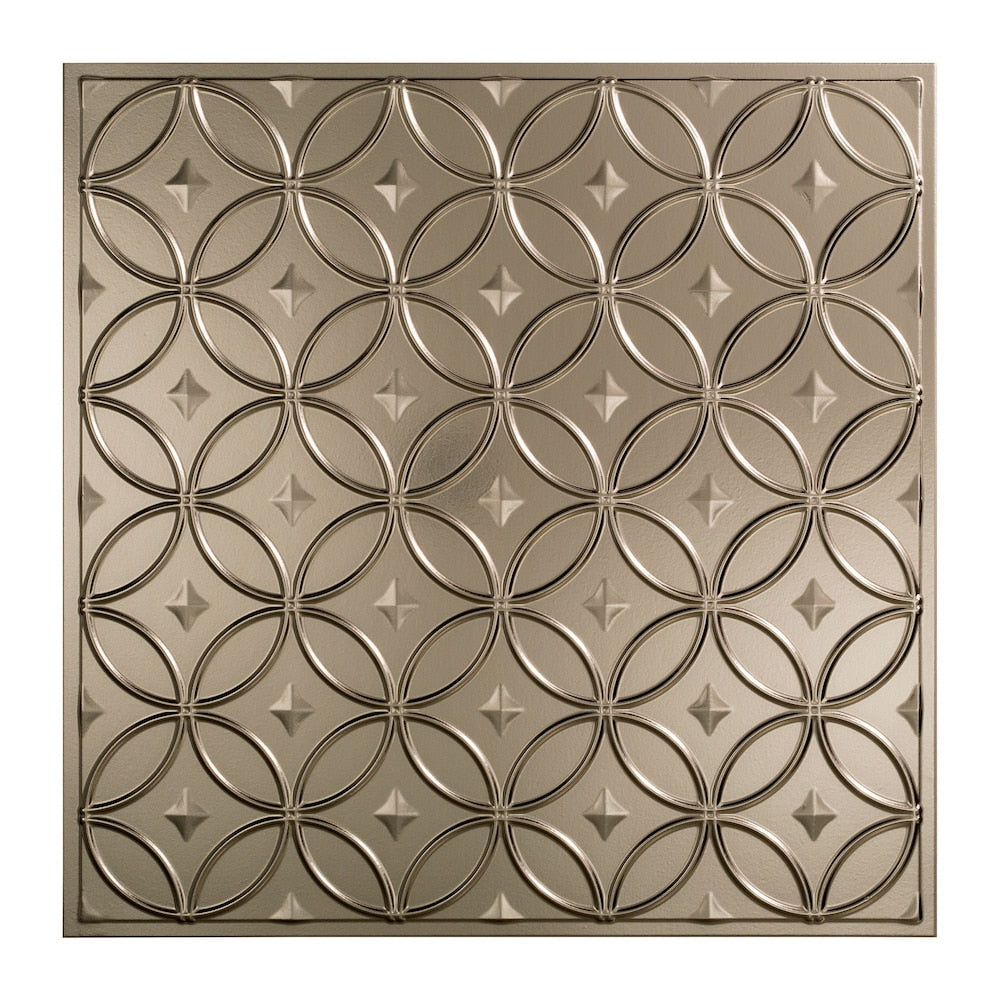 Rings, 2x2 Lay In Ceiling Tile, Brushed Nickel Finish 5-pack (20 sq ft)