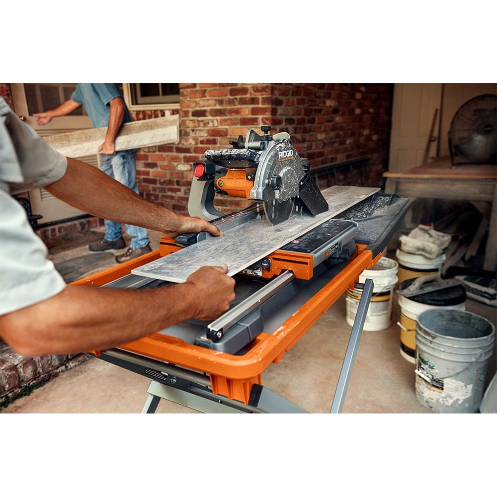 12-Amp 8-inch Tile Saw with Extended Rip Capacity and Stand