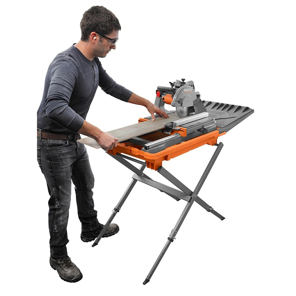 12-Amp 8-inch Tile Saw with Extended Rip Capacity and Stand