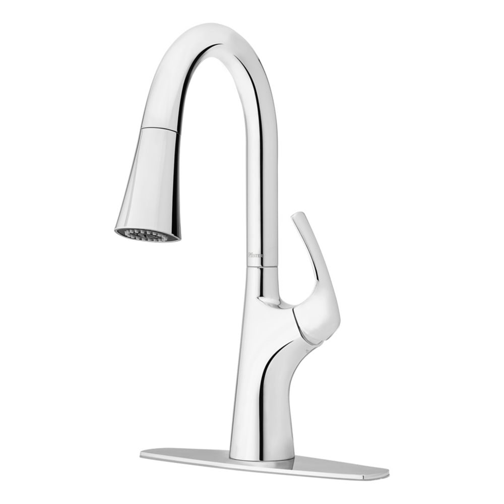 Robinet de cuisine à tirette/à bec rétractable en chrome poli Seahaven à 1 poignée/robinet d'évier de cuisine/robinet avec distributeur de savon